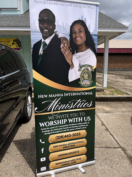 Custom retractable banner for a church anniversary celebration